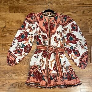 FARM Rio Floral Dress in Pink and White